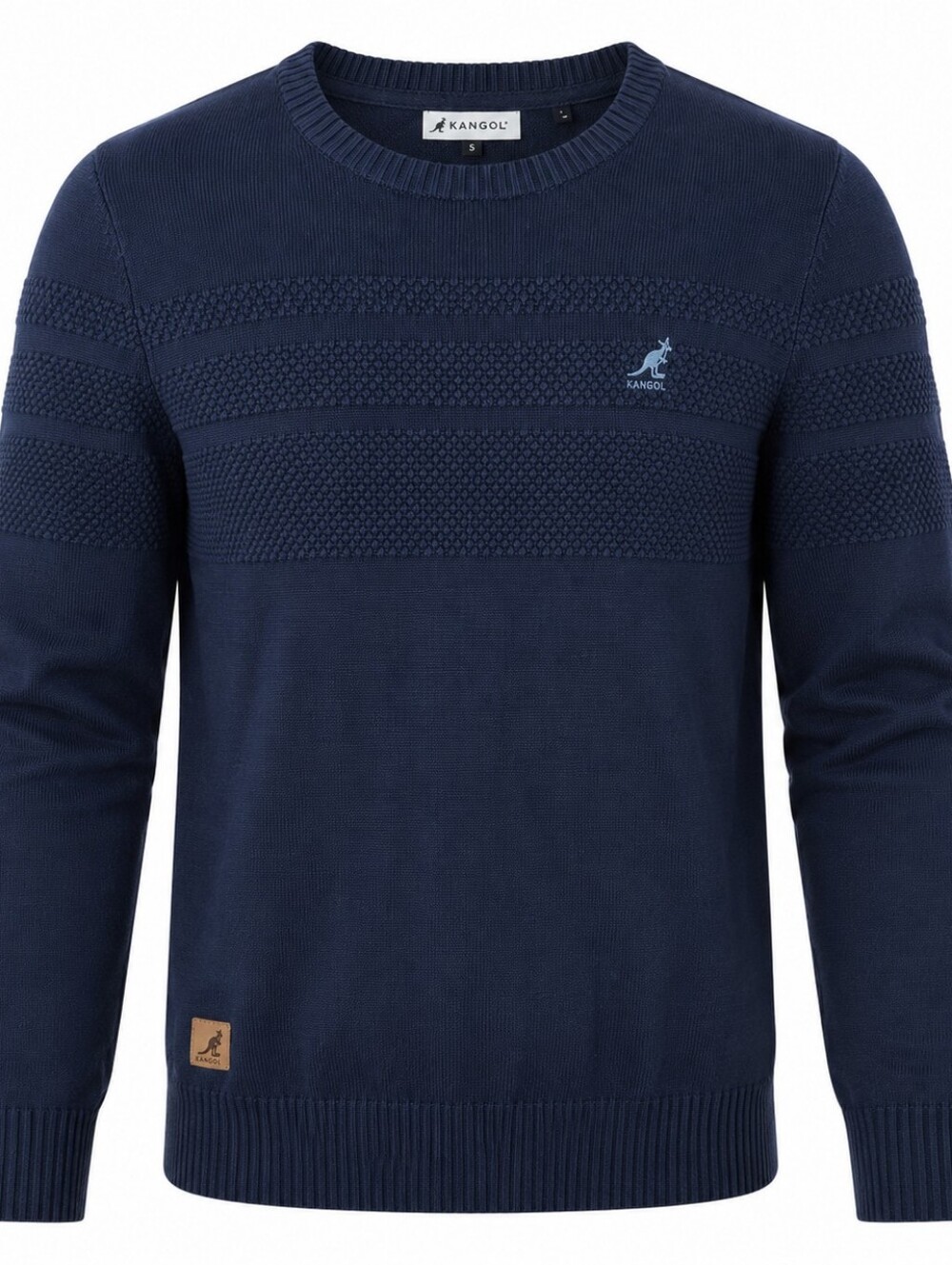 KANGOL | Navy Cotton Logo Sweater Pullover Crew Neck Preppy Streetwear | S